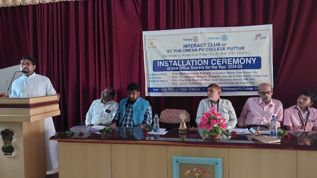 Installation Ceremony of New Office Bearers of Interact Club