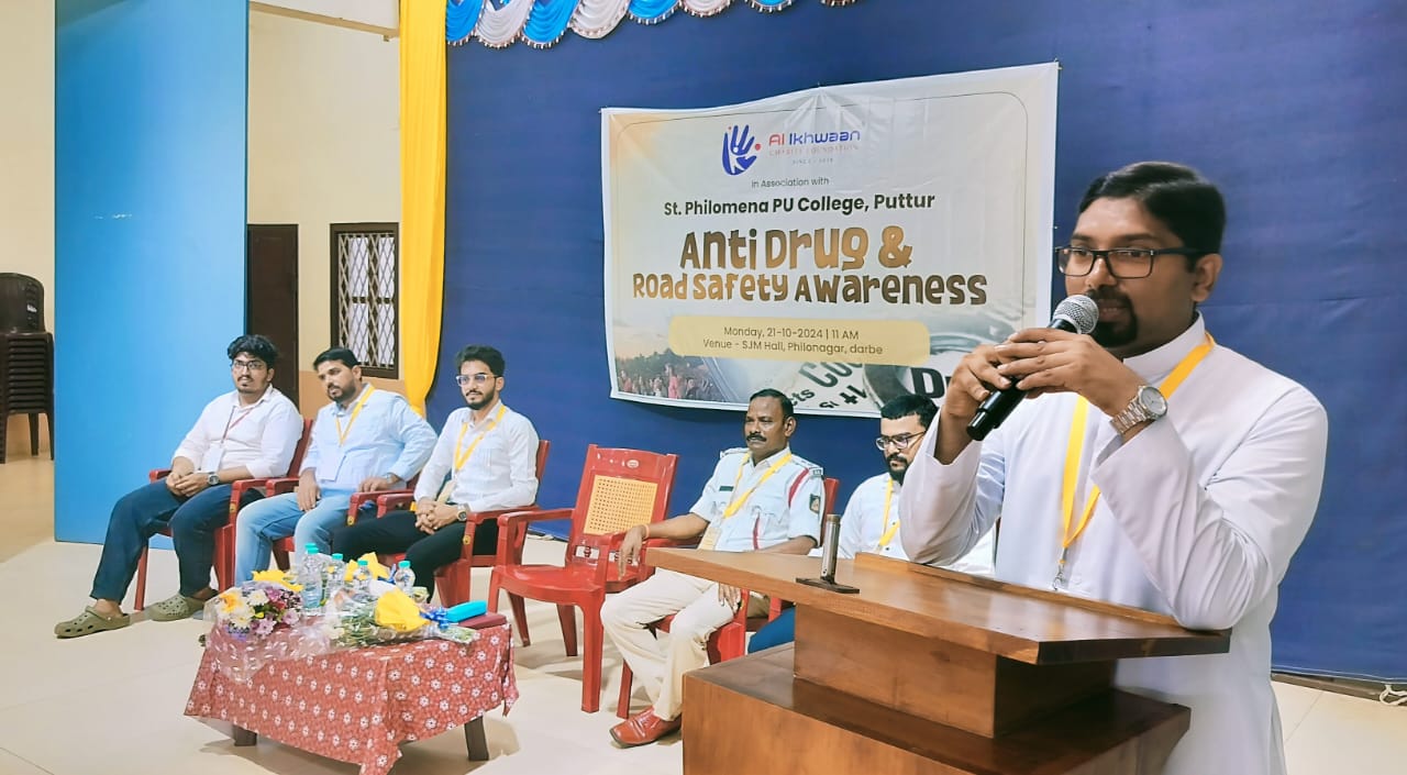 An Awareness programme on Anti Drug & Road Safety at St Philomena P.U.College, Puttur.